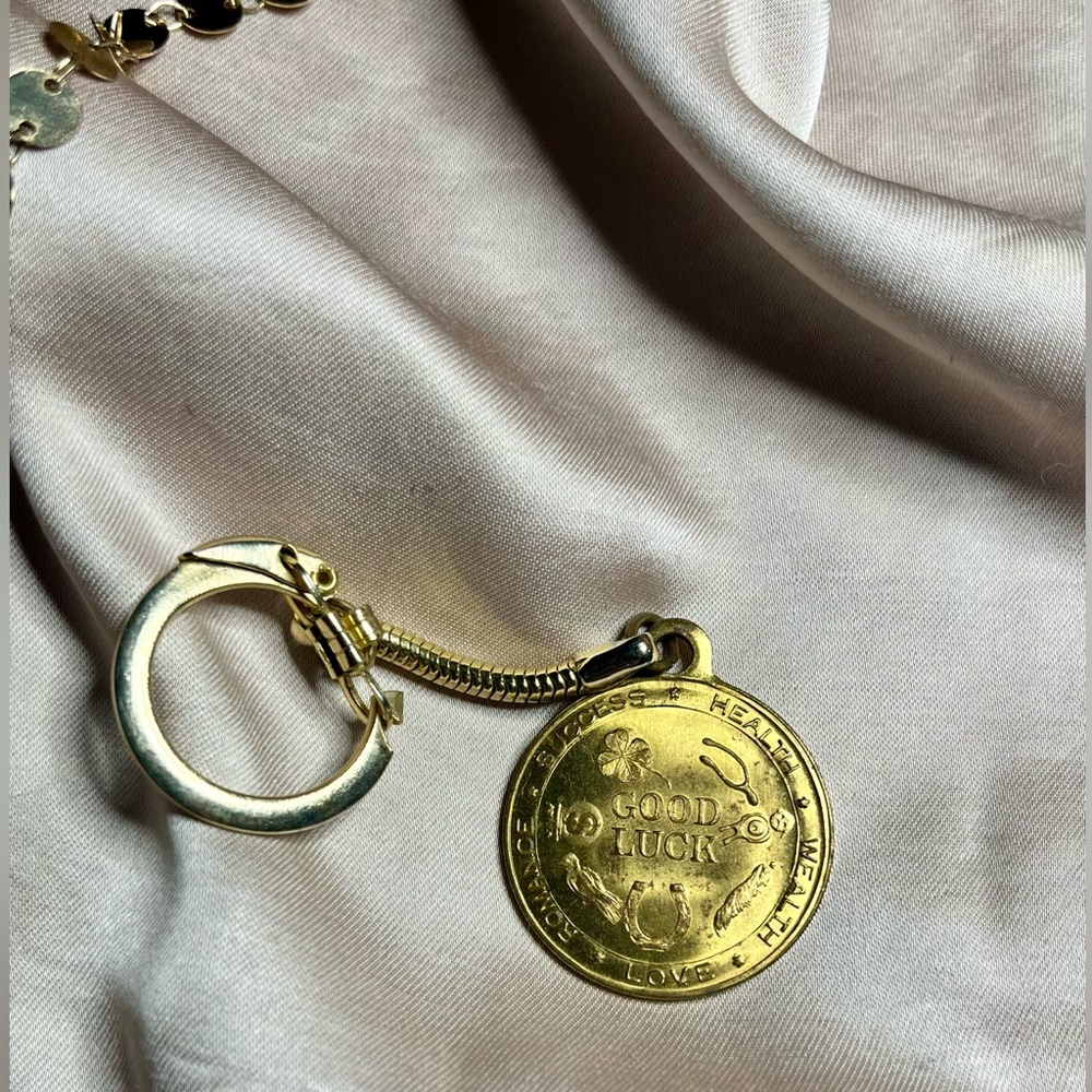 Lucky Gold Coin Vintage Keychain